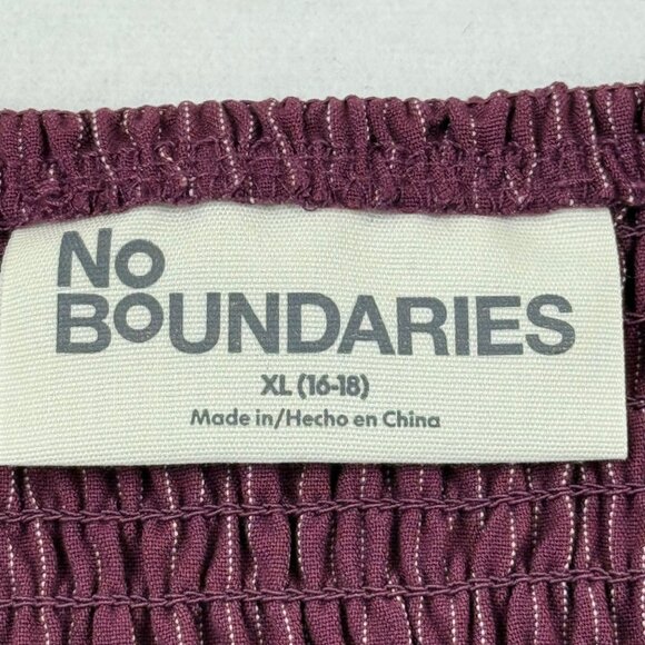 No Boundaries Women Set Plum Wine Woven Bustier Top & Skirt Size XL 16-18 NWT - Picture 6 of 11